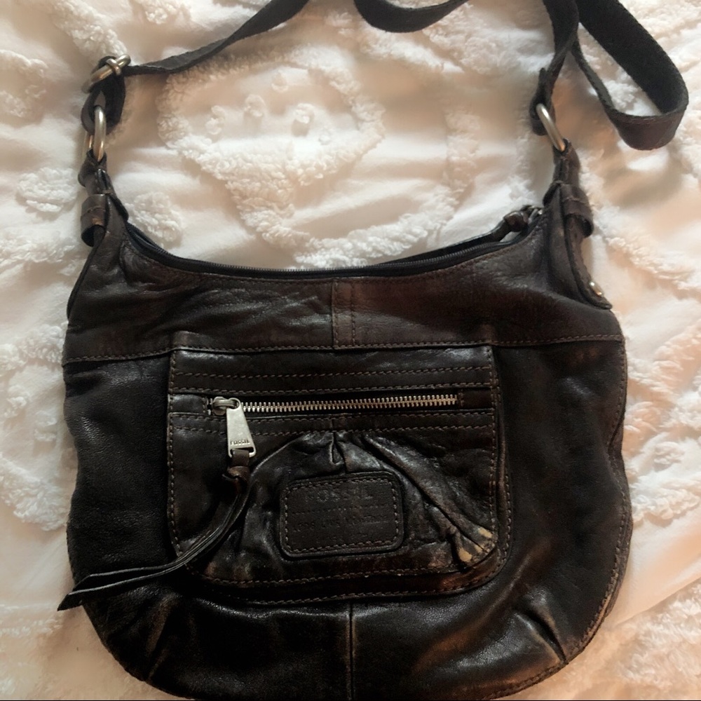 Fossil Distressed Leather cross body